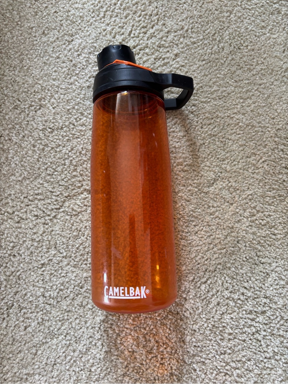 CamelBak Orange Hydration Bottle with Black Carry Lid